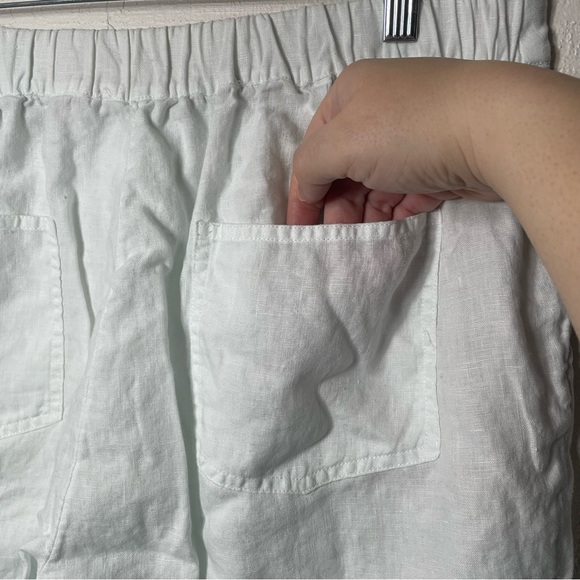 Boden 100% Linen Woman's White Elastic Back Shorts Size 14 - Picture 5 of 7